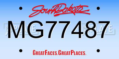 MG77487 South Dakota License Plate