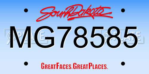 MG78585 South Dakota License Plate