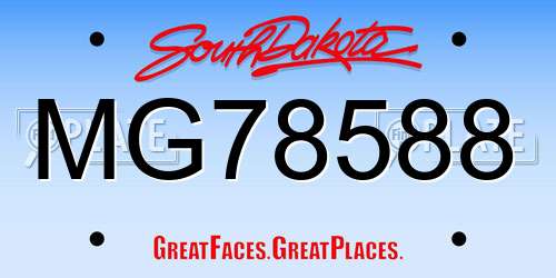 MG78588 South Dakota License Plate