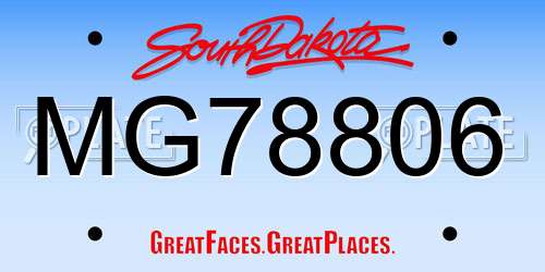 MG78806 South Dakota License Plate
