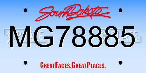 MG78885 South Dakota License Plate