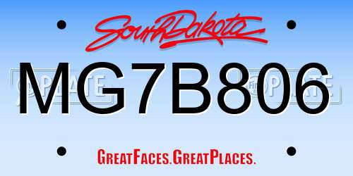 MG7B806 South Dakota License Plate