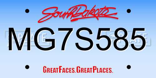 MG7S585 South Dakota License Plate