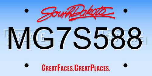 MG7S588 South Dakota License Plate