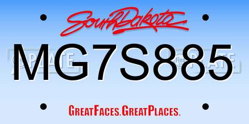 MG7S885 South Dakota License Plate