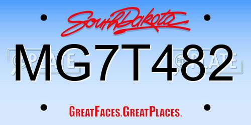 MG7T482 South Dakota License Plate