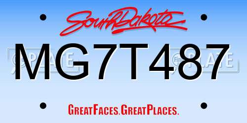 MG7T487 South Dakota License Plate