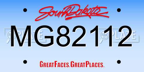 MG82112 South Dakota License Plate