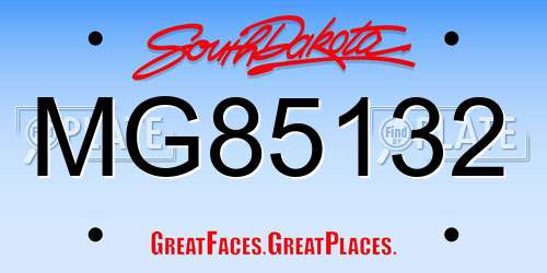 MG85132 South Dakota License Plate