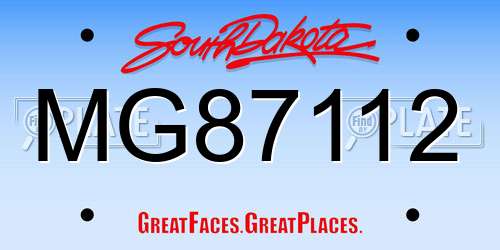 MG87112 South Dakota License Plate