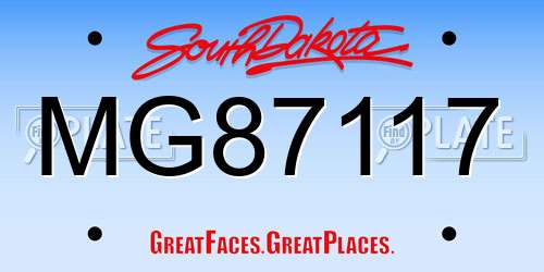 MG87117 South Dakota License Plate