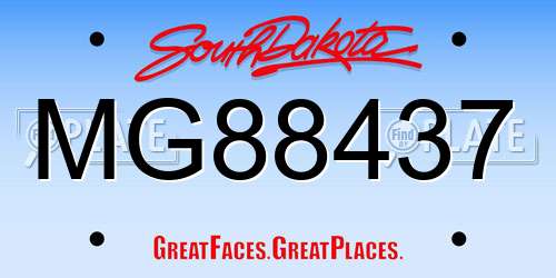 MG88437 South Dakota License Plate