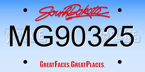 MG90325 South Dakota License Plate