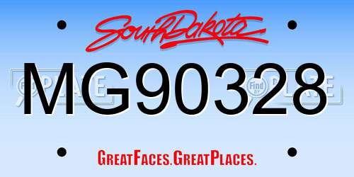 MG90328 South Dakota License Plate