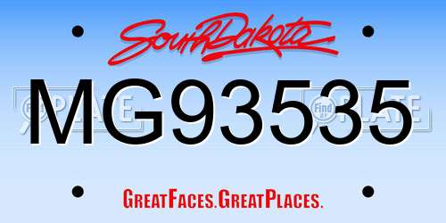 MG93535 South Dakota License Plate