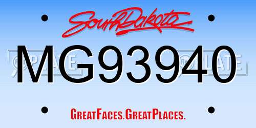 MG93940 South Dakota License Plate