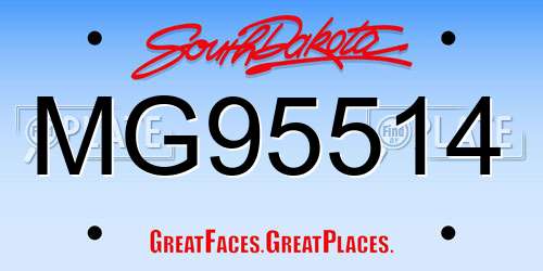 MG95514 South Dakota License Plate
