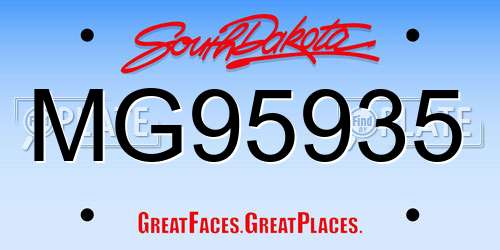 MG95935 South Dakota License Plate