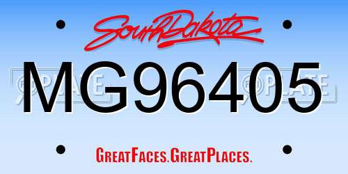 MG96405 South Dakota License Plate
