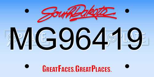 MG96419 South Dakota License Plate