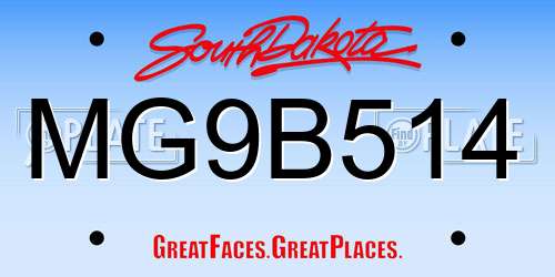 MG9B514 South Dakota License Plate