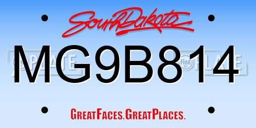 MG9B814 South Dakota License Plate