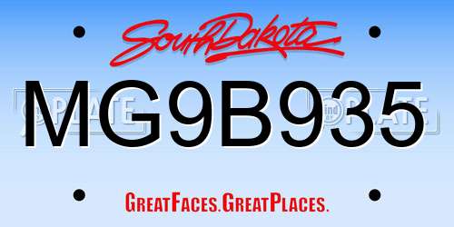 MG9B935 South Dakota License Plate
