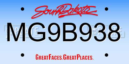 MG9B938 South Dakota License Plate