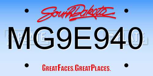 MG9E940 South Dakota License Plate