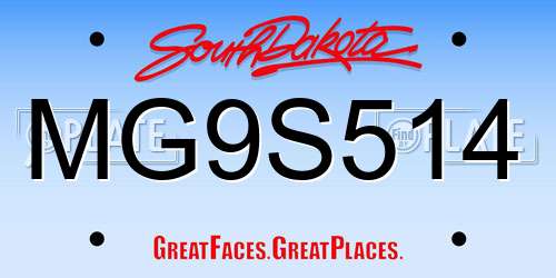 MG9S514 South Dakota License Plate