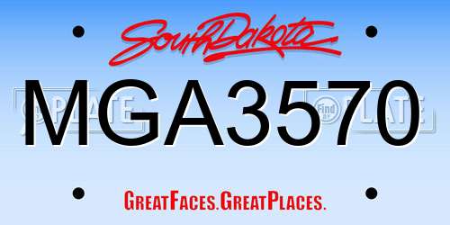 MGA3570 South Dakota License Plate