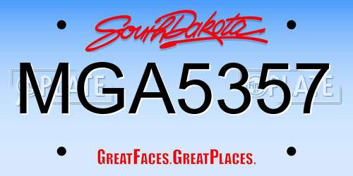 MGA5357 South Dakota License Plate