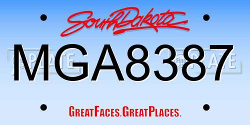 MGA8387 South Dakota License Plate