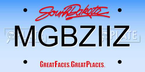 MGBZIIZ South Dakota License Plate