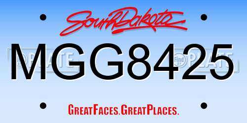 MGG8425 South Dakota License Plate