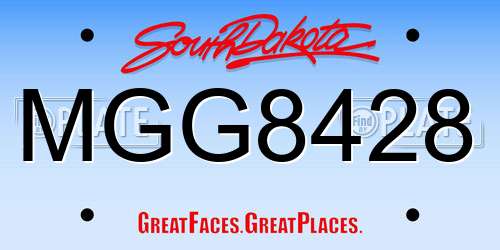 MGG8428 South Dakota License Plate