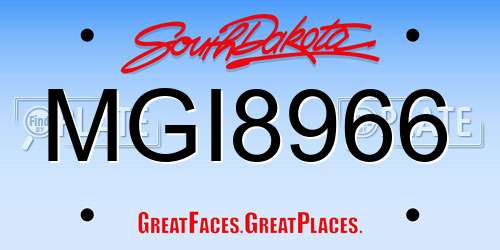 MGI8966 South Dakota License Plate
