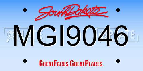 MGI9046 South Dakota License Plate