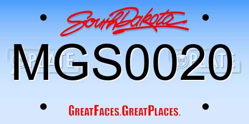 MGS0020 South Dakota License Plate