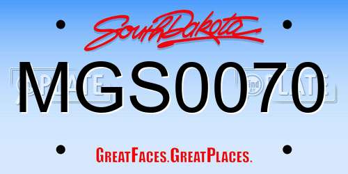 MGS0070 South Dakota License Plate