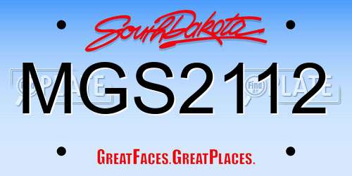 MGS2112 South Dakota License Plate