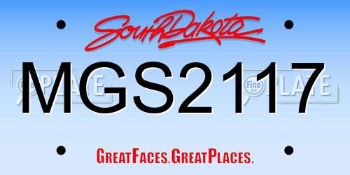 MGS2117 South Dakota License Plate