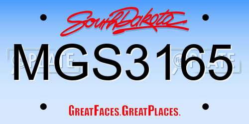 MGS3165 South Dakota License Plate