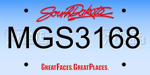 MGS3168 South Dakota License Plate