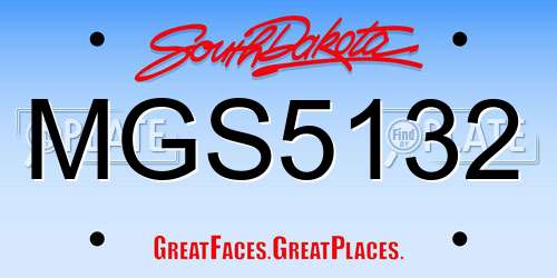 MGS5132 South Dakota License Plate