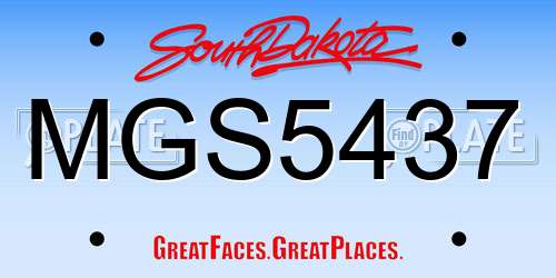 MGS5437 South Dakota License Plate