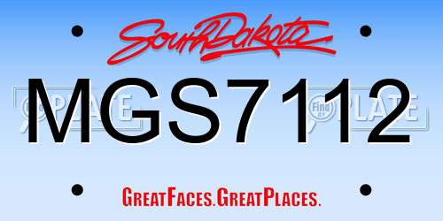 MGS7112 South Dakota License Plate