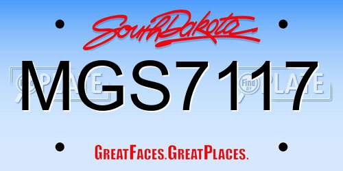 MGS7117 South Dakota License Plate