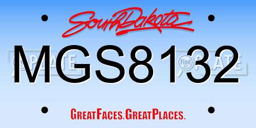 MGS8132 South Dakota License Plate