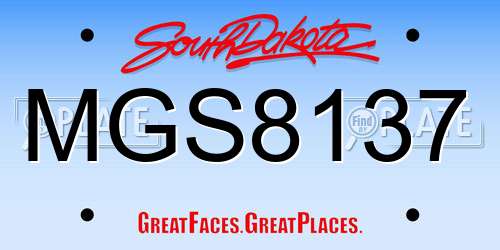 MGS8137 South Dakota License Plate